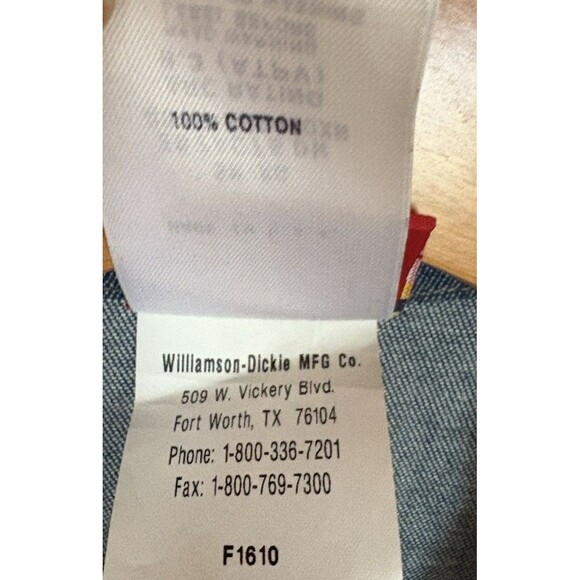 Dickies FR Workrite Denim Fire Resistant Garage Work Shirt ARC 9.3 NWOT Men SZ S - Picture 8 of 16